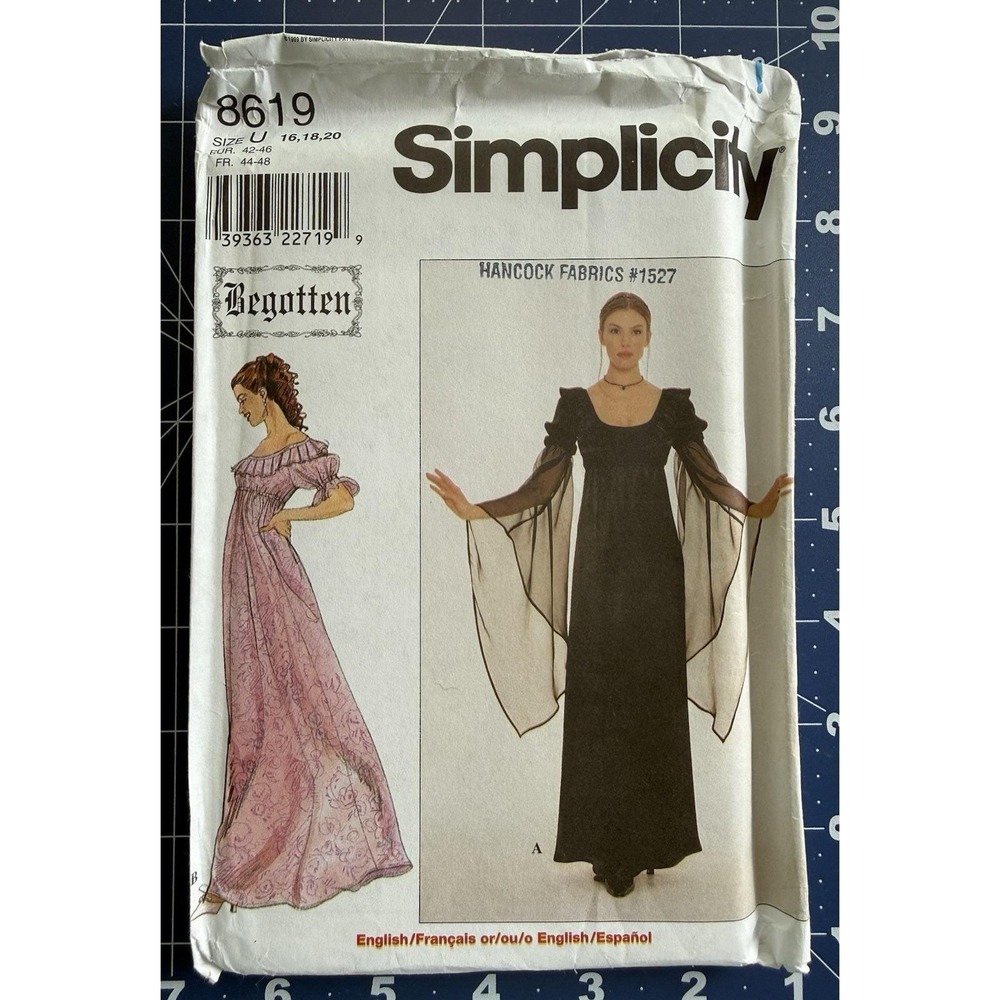 Simplicity BEGOTTEN Pattern 8619 Misses' Pullover Long Dress Gown Size 16-20 UC